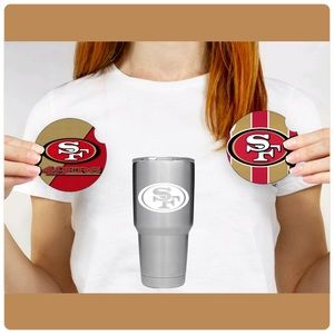 San Francisco 49ers car coasters & Decal set